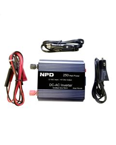 Inverter 12v to 120v  250 Watts c/w..USB, Cigarette and Clamp Connection Types